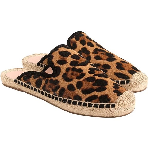 J. Crew Shoes - J. Crew Leopard Calfhair Espadrille Mules
